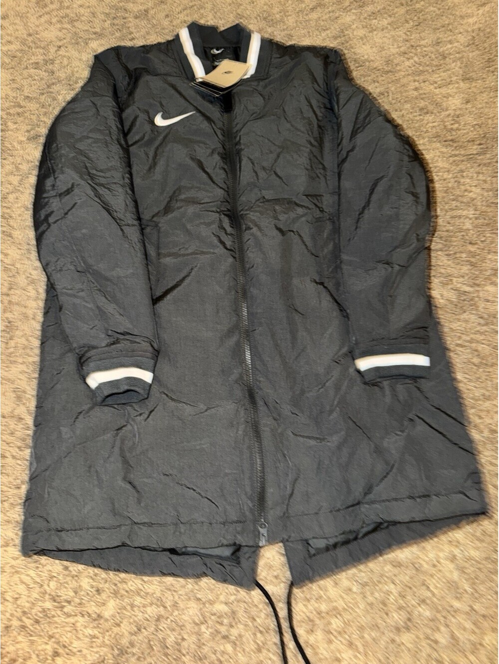 Nike Dugout Baseball Jacket Mens Size Medium Charcoal Parka Full Zip FZ0714-010